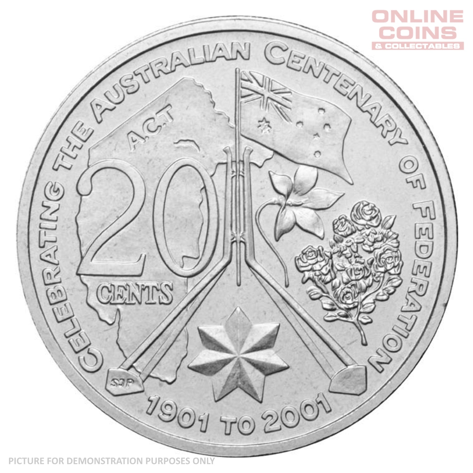 2001 RAM Centenary of Federation 20c Circulating Coin - AUSTRALIA CAPITAL TERRITORY